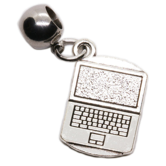 Laptop Computer Charm with Stainless Steel Connector
