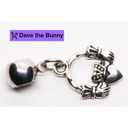 Claddagh Charm Necklace with Stainless Steel Snake Chain
