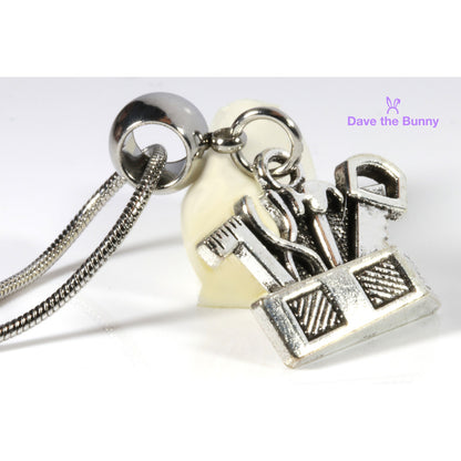 Tool Box Necklace Wrench and Hammer Tool Box Charm Necklace