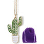 Cactus Charm Necklace with Stainless Steel Snake Chain