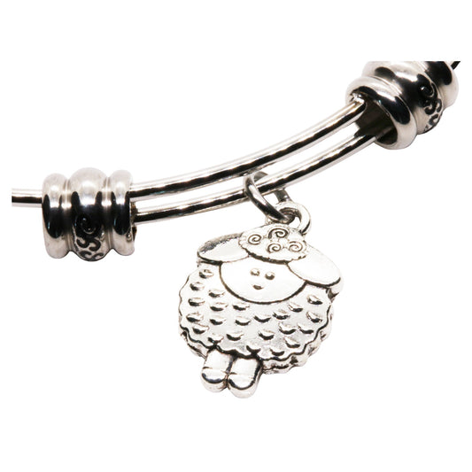 Sheep Charm Bangle Bracelet