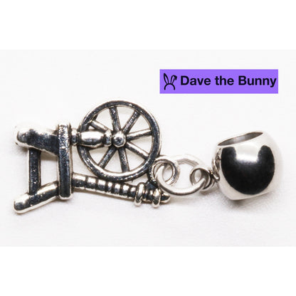 Spinning Wheel Charm Necklace with Stainless Steel Snake Chain