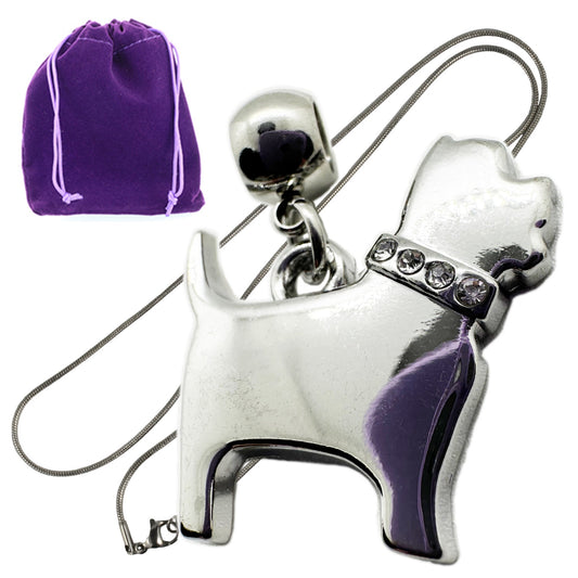 Scottish Terrier Charm Necklace with Stainless Steel Snake Chain