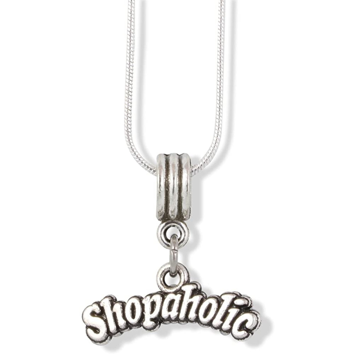 Shopoholic Shopping Shopper Charm Necklace