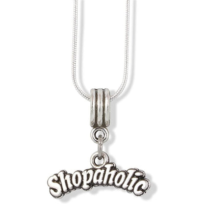 Shopoholic Shopping Shopper Charm Necklace