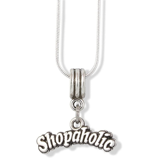 Shopoholic Shopping Shopper Charm Necklace