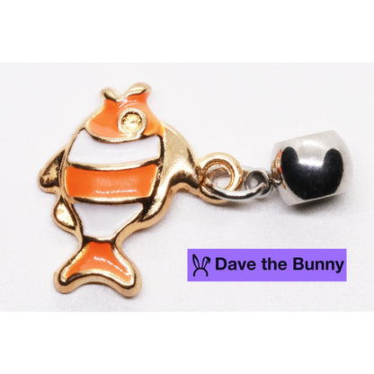 Fish Charm Necklace with Stainless Steel Snake Chain