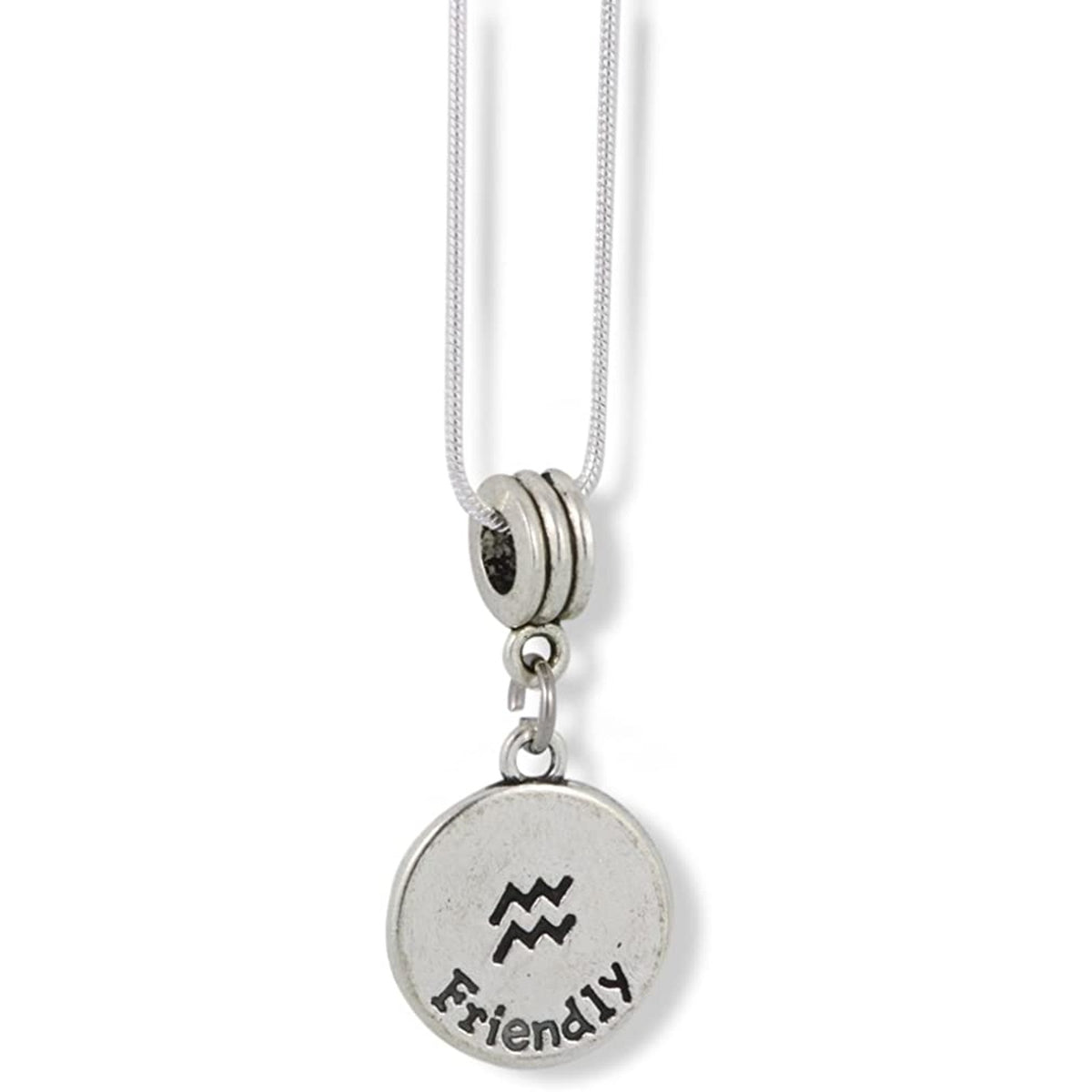 Aquarius Astrology Horoscope Zodiac Charm Necklace