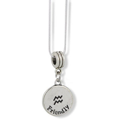 Aquarius Astrology Horoscope Zodiac Charm Necklace