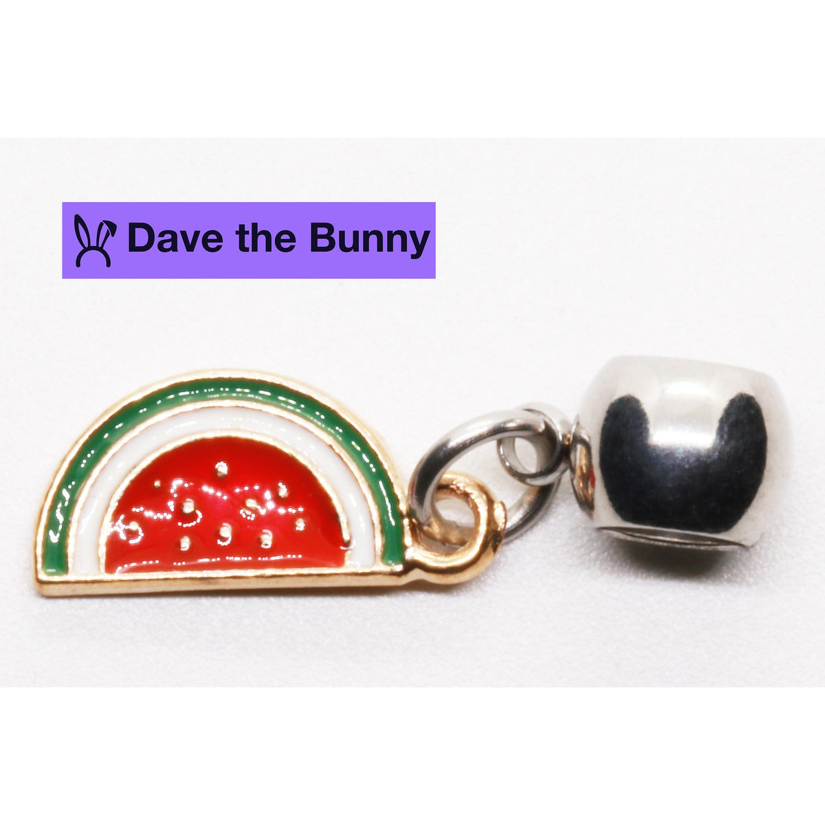 Watermelon Slice Charm Necklace with Stainless Steel Snake Chain