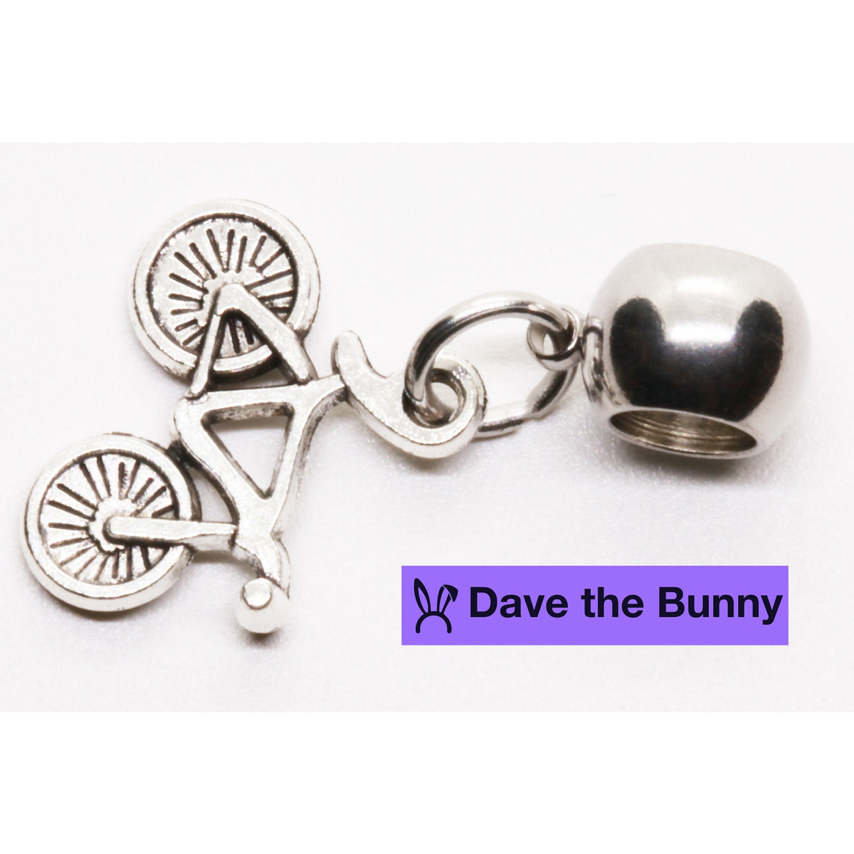Bicycle Charm with Stainless Steel Connector