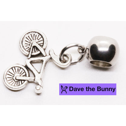 Bicycle Charm with Stainless Steel Connector