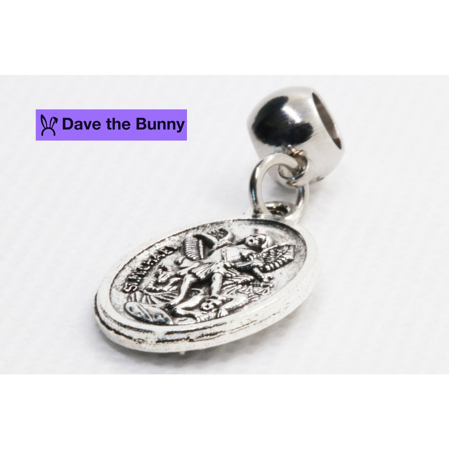 St Michael Charm - Guardian Angel St Michael Pendant for Men with Stainless Steel Connector and Metal Alloy Charm - St Michael the Archangel Necklace, Durable Religious Jewelry for Daily Wear