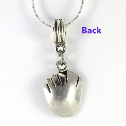 Baseball Charm Necklace with Stainless Steel Snake Chain