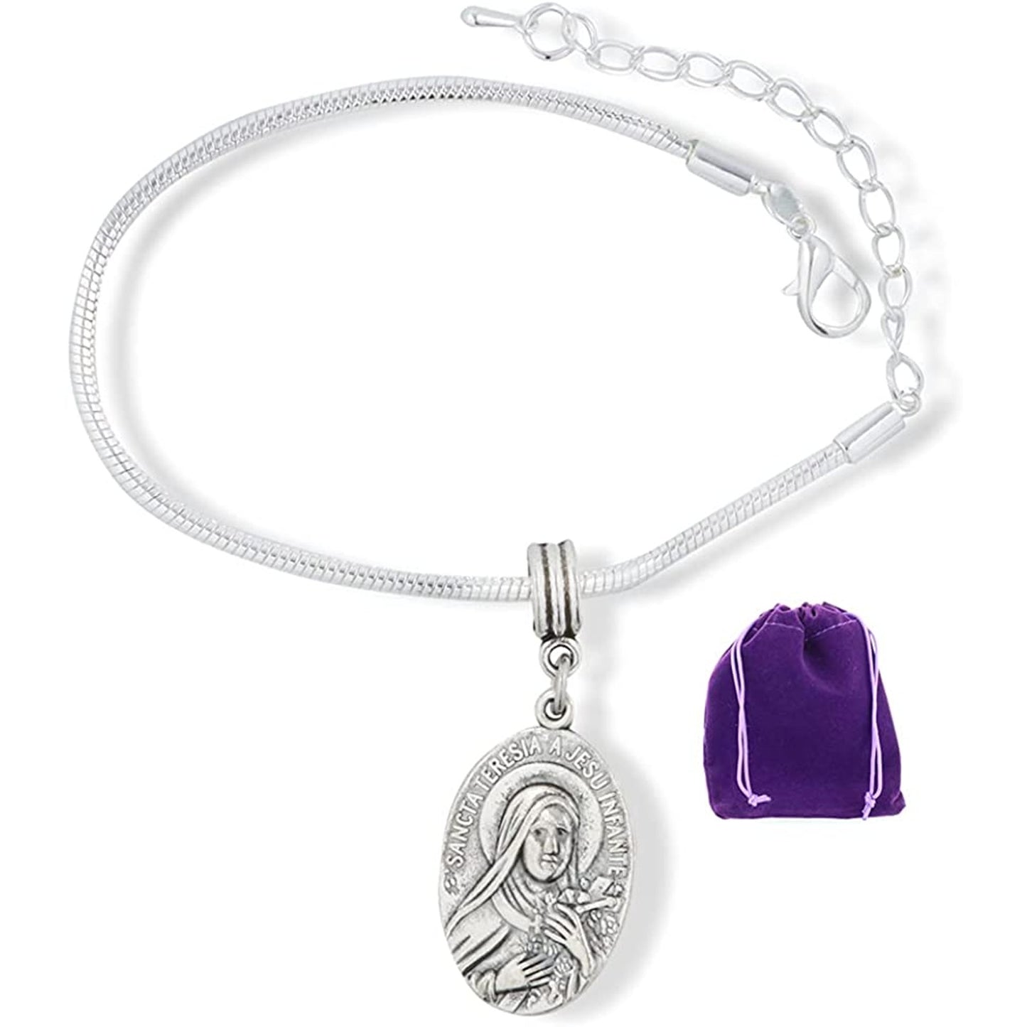 Saint Teresa St Snake Chain Charm Bracelet