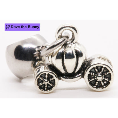 Princess Carriage Ornament Charm with Stainless Steel Connector