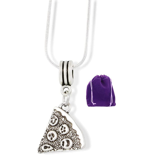 Pizza Charm Necklace with Stainless Steel Snake Chain