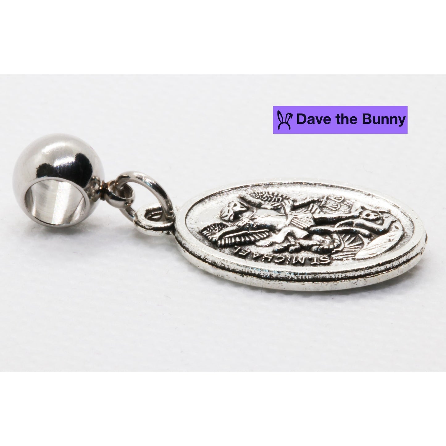 St Michael Charm - Guardian Angel St Michael Pendant for Men with Stainless Steel Connector and Metal Alloy Charm - St Michael the Archangel Necklace, Durable Religious Jewelry for Daily Wear