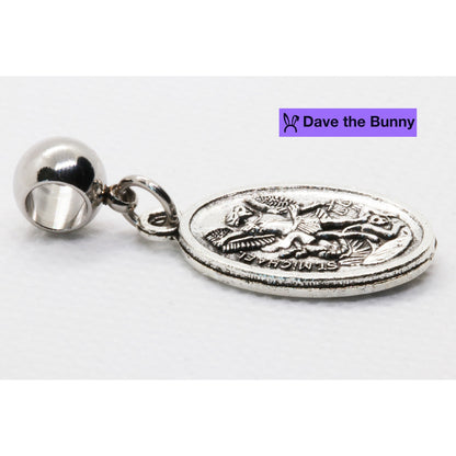 St Michael Charm - Guardian Angel St Michael Pendant for Men with Stainless Steel Connector and Metal Alloy Charm - St Michael the Archangel Necklace, Durable Religious Jewelry for Daily Wear