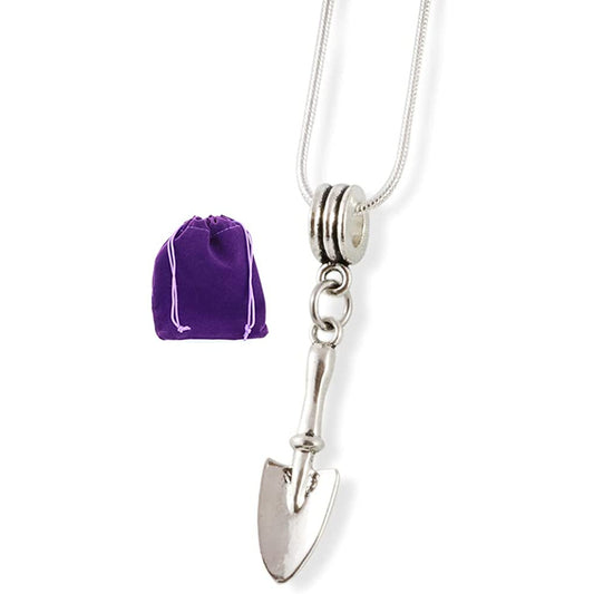 Gardening Trowel Charm Necklace with Stainless Steel Snake Chain