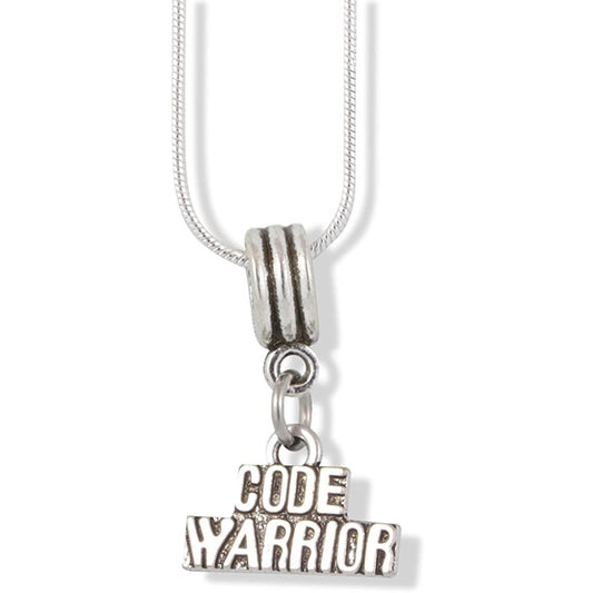 Code Warrior Programming Coding Charm Necklace