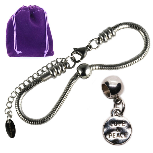 Love Peace Charm Bracelet
