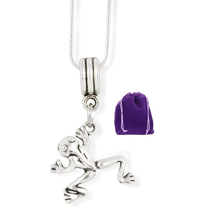 Frog Charm Necklace with Stainless Steel Snake Chain