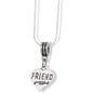 Friend Heart Charm Necklace with Stainless Steel Snake Chain