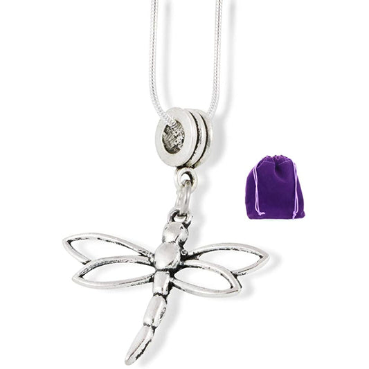 Dragonfly Charm Necklace with Stainless Steel Snake Chain