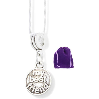 Best Friend Charm Necklace with Stainless Steel Snake Chain