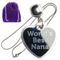 Nana Heart Charm Necklace with Stainless Steel Snake Chain