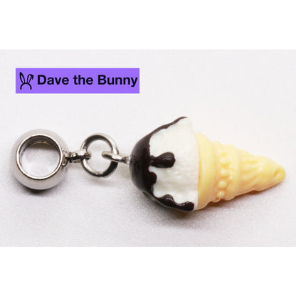 Ice Cream Charm Necklace with Stainless Steel Snake Chain