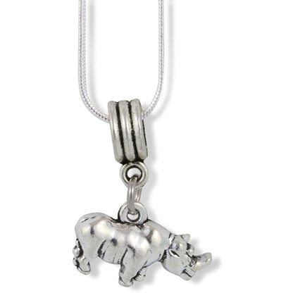Rhinoceros Rhino Animal Wildlife Charm Necklace