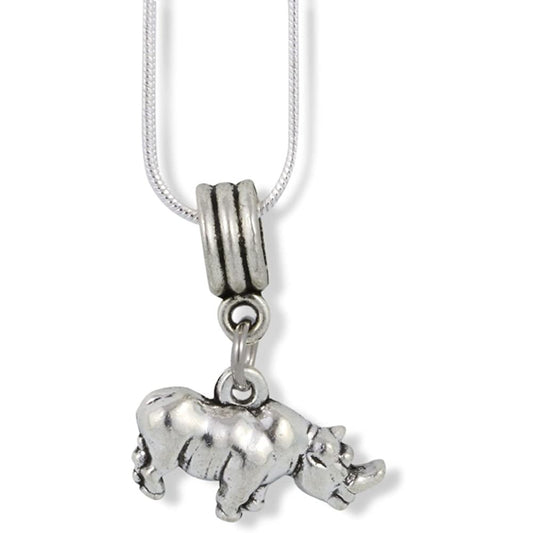 Rhinoceros Rhino Animal Wildlife Charm Necklace