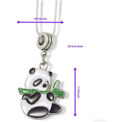 Panda Charm Necklace with Stainless Steel Snake Chain