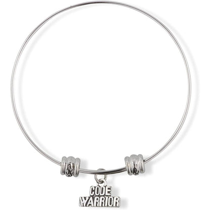 Code Warrior Programming Coding Charm Bangle Bracelet