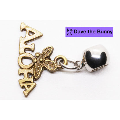 Aloha Charm Necklace with Stainless Steel Snake Chain