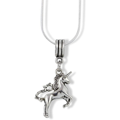 Unicorn Charm Necklace with Stainless Steel Snake Chain