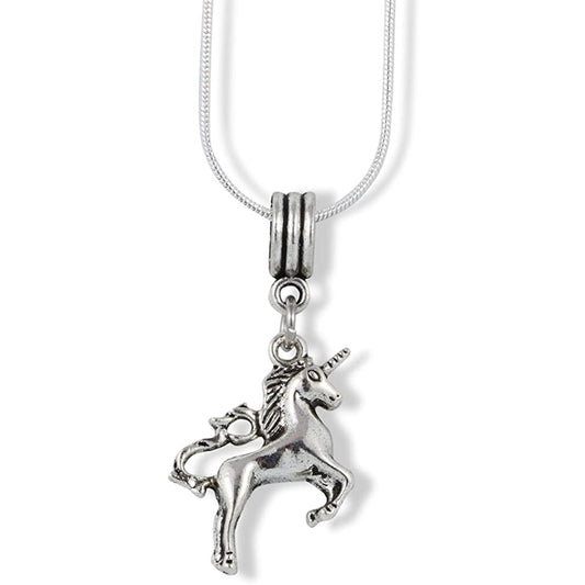 Unicorn Charm Necklace with Stainless Steel Snake Chain