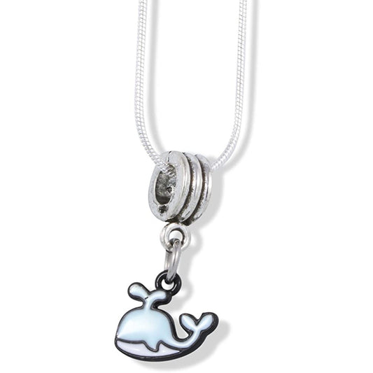 Whale Blue Spouting Water Charm Necklace