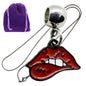 Lips Charm Necklace with Stainless Steel Snake Chain