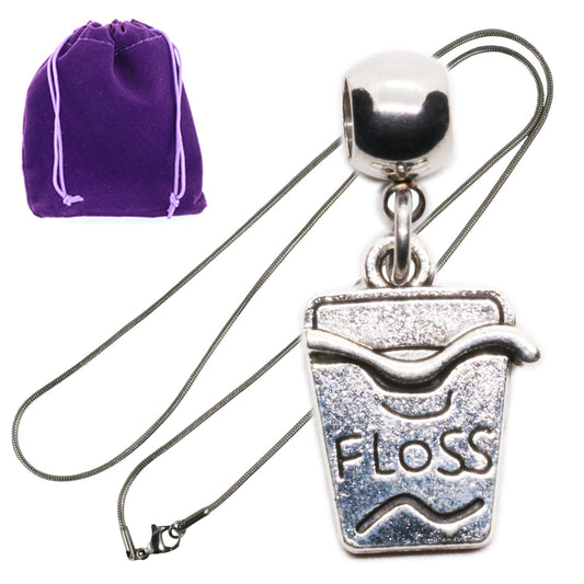 Dental Assistant Floss Box Charm Necklace