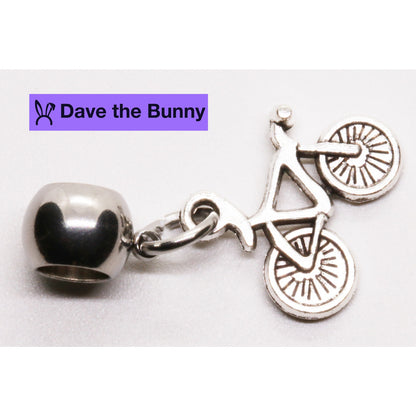 Bicycle Charm with Stainless Steel Connector