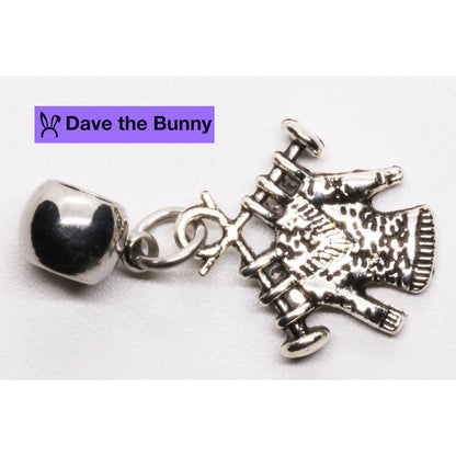 Knitting Sweater Charm Necklace with Stainless Steel Snake Chain