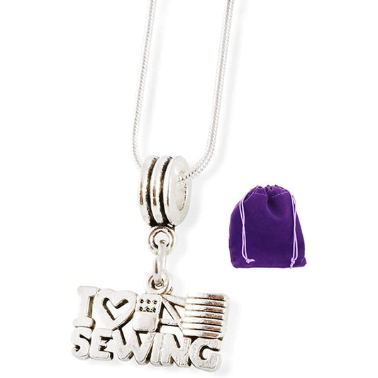 I Love Sewing Tailor Taylor Charm Necklace