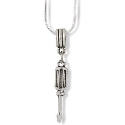 Screwdriver (Screw Driver) Slot Flathead Charm Necklace