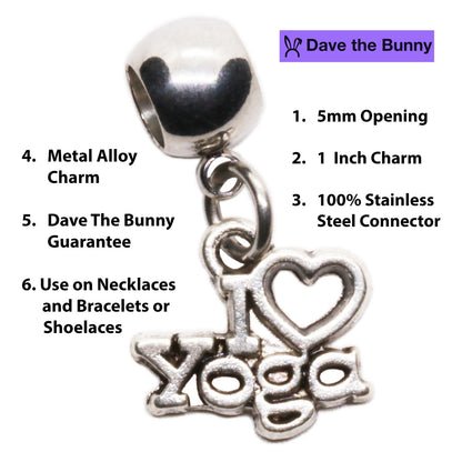 Yoga Charm Necklace with Stainless Steel Snake Chain