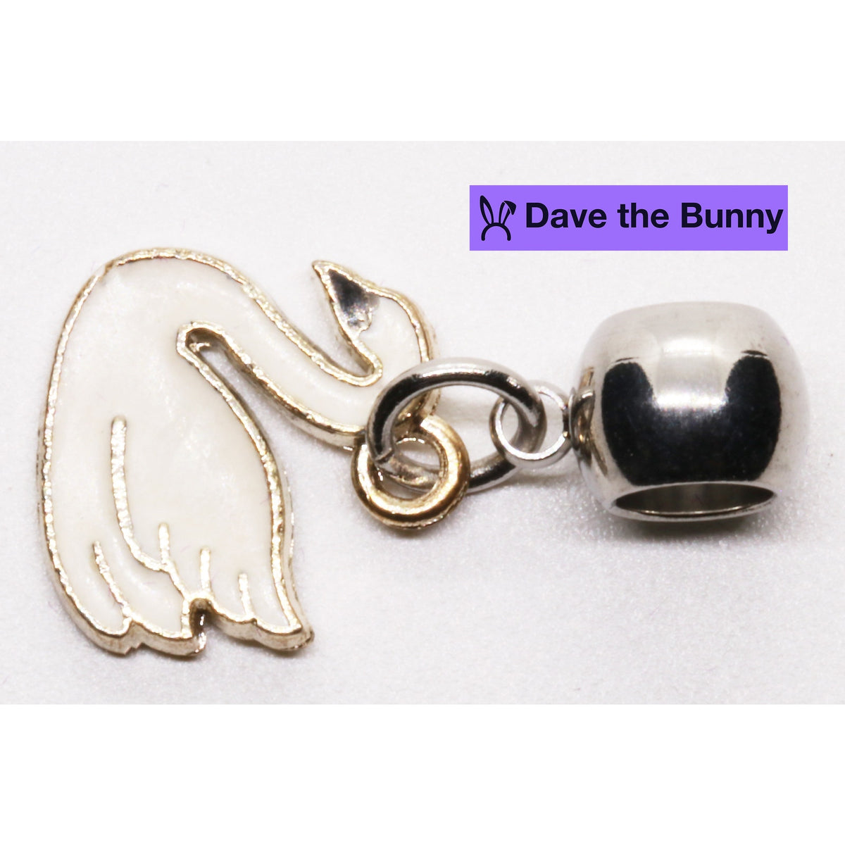 Swan Charm Necklace with Stainless Steel Snake Chain