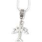 Airplane 4 Engines Charm Necklace with Stainless Steel Snake Chain