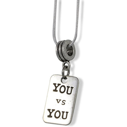 You vs You Inspirational Fitness Gym Charm Necklace